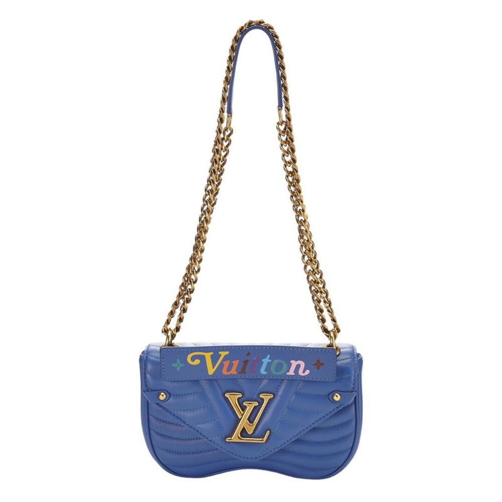 Louis Vuitton Blue Calfskin Leather Calfskin New Wave Shoulder (Authentic